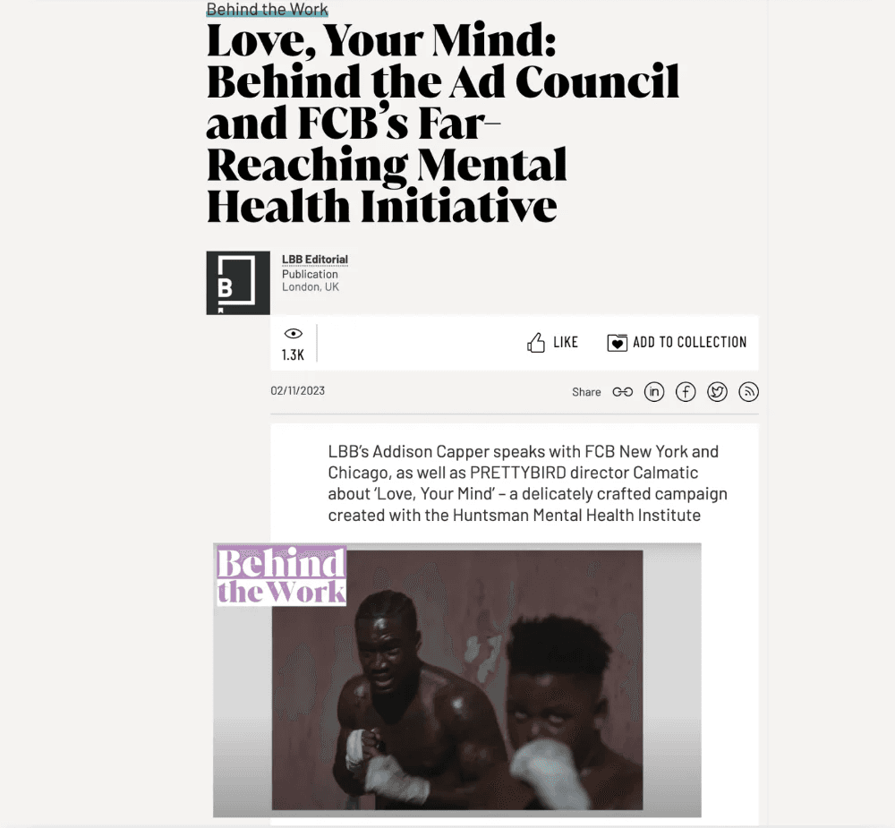 Ad Council & Huntsman Mental Health Institute case study